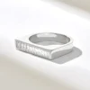 Silver ring with a 3.70 mm band and elongated top