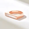Minimal women’s ring with a structured bar design