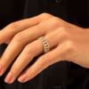 925 Sterling Silver Baguette Diamond Bold Eternity Ring