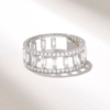 925 Sterling Silver Baguette Diamond Bold Eternity Ring - Image 6