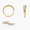 Baguette diamond bypass ring featuring 2.25 x 1.25 MM stones