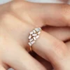 Simple sterling silver ring with a defined cluster setting
