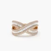 925 Sterling Silver Baguette Diamond Crossover Ring - Image 4