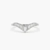 Elegant curved tiara ring in 925 Sterling Silver