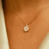 Gold-plated necklace with a cluster-set disc pendant