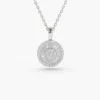 Modern sterling silver necklace with structured cluster detailing