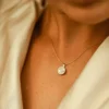 925 sterling silver necklace with 34 round and 17 baguette stones