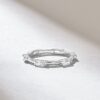 925 Sterling Silver Baguette Diamond Distance Wedding Band: Thin Eternity Ring - Image 5