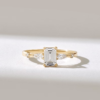 925 Sterling Silver Baguette Diamond Engagement Ring - Image 2