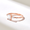 925 Sterling Silver Baguette Diamond Engagement Ring - Image 5