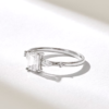 925 Sterling Silver Baguette Diamond Engagement Ring - Image 6