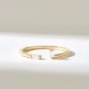 925 Sterling Silver Baguette Diamond Open Wedding Band - Image 2