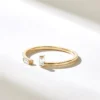 925 Sterling Silver Baguette Diamond Open Wedding Band - Image 3