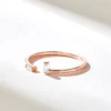 925 Sterling Silver Baguette Diamond Open Wedding Band - Image 4
