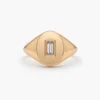 Sterling silver signet ring with a clean oval face