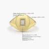 Baguette-cut CZ stone in a bezel-set signet ring