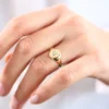 Baguette diamond signet ring with a refined modern shape