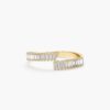925 Sterling Silver Baguette Diamond Spiral Ring
