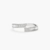 925 Sterling Silver Baguette Diamond Spiral Ring - Image 2