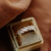 Wedding band ring with Premium CZ Diamond accents and thick gold plating