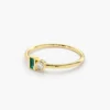 Slim 1.30 mm ring in sterling silver with gold plating