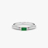 925 Sterling Silver Baguette Emerald Dome Ring - Image 2