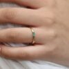 925 Sterling Silver Baguette Emerald Dome Ring - Image 3