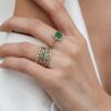 925 Sterling Silver Baguette Emerald Dome Ring - Image 5
