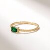 925 Sterling Silver Baguette Emerald Twist Ring - Image 4