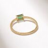 925 Sterling Silver Baguette Emerald Twist Ring - Image 7