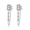 925 Sterling Silver Baguette Illusion Bezel Rectangle Diamond Loop Earring - Image 4
