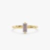 925 Sterling Silver Baguette Labradorite Ring