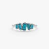 925 Sterling Silver Baguette London Blue Topaz Ring - Image 2