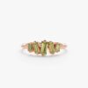 925 Sterling Silver Baguette Peridot Cluster Ring - Image 3