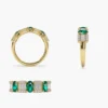 Gold-plated ring featuring a genuine emerald centre detail
