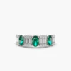 Elegant ring with premium CZ stones and emerald contrast
