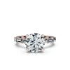 925 Sterling Silver Baguette & Round Shape Diamond Engagement Ring - Image 6