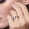 925 sterling silver ring with thick gold plating and sparkle