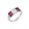 925 Sterling Silver Baguette Ruby & Diamond Ring - Image 2