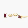 Elegant sterling silver earrings featuring a clean baguette silhouette