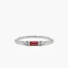Delicate sterling silver ring with a 1.00 mm band
