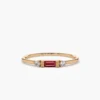 Ring with premium CZ ruby and round CZ diamonds