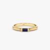 925 Sterling Silver Baguette Sapphire Dome Ring