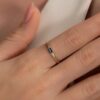 925 Sterling Silver Baguette Sapphire Dome Ring - Image 3
