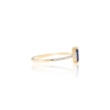 925 Sterling Silver Baguette Shape Blue Sapphire and Diamond Ring - Image 3