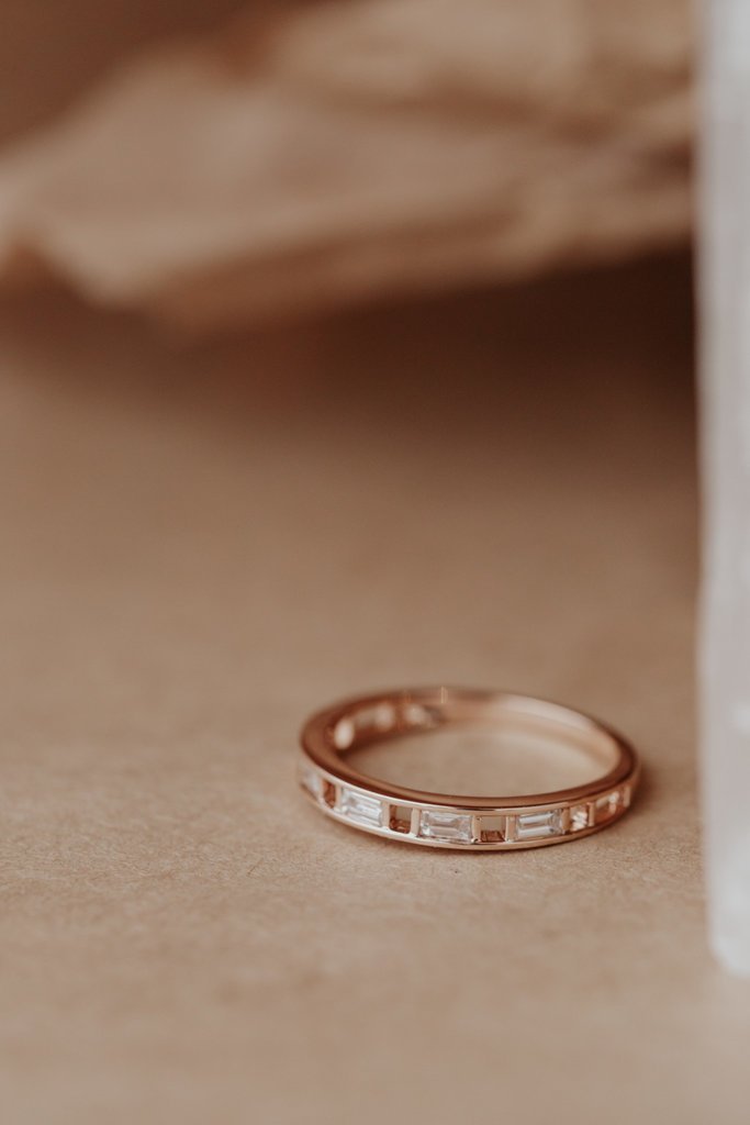 925 Sterling Silver Baguette Shape Eternity Band