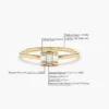 Baguette trio ring with channel-set premium CZ diamonds