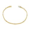 Sterling silver bracelet with sleek ball bezel diamond accents