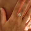 Sterling silver ring with thick gold plating and clustered CZ stones