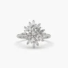 Refined ring design with an open clustered stone arrangement